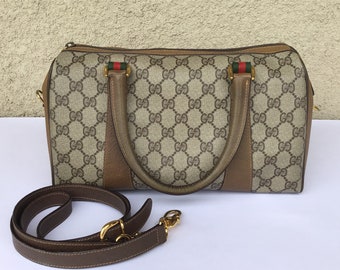 Vintage Old Gucci Small Doctor Bag Web Brown Canvas Great - Etsy