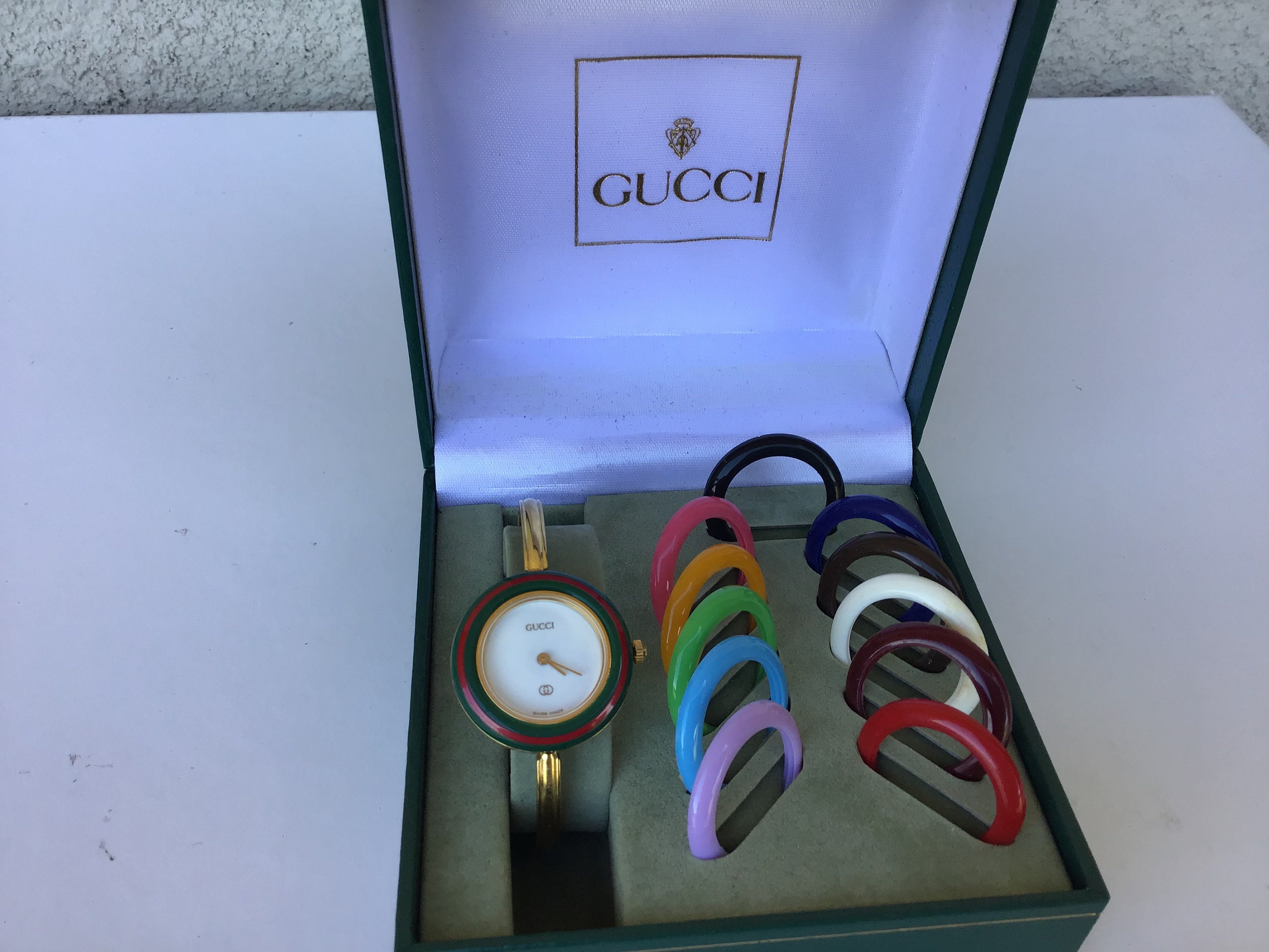 Vintage Gucci Interchangeable Bezels Watch Mint Condition - Etsy Vintage Gucci Interchangeable Bezels Watch Mint Condition - Etsy