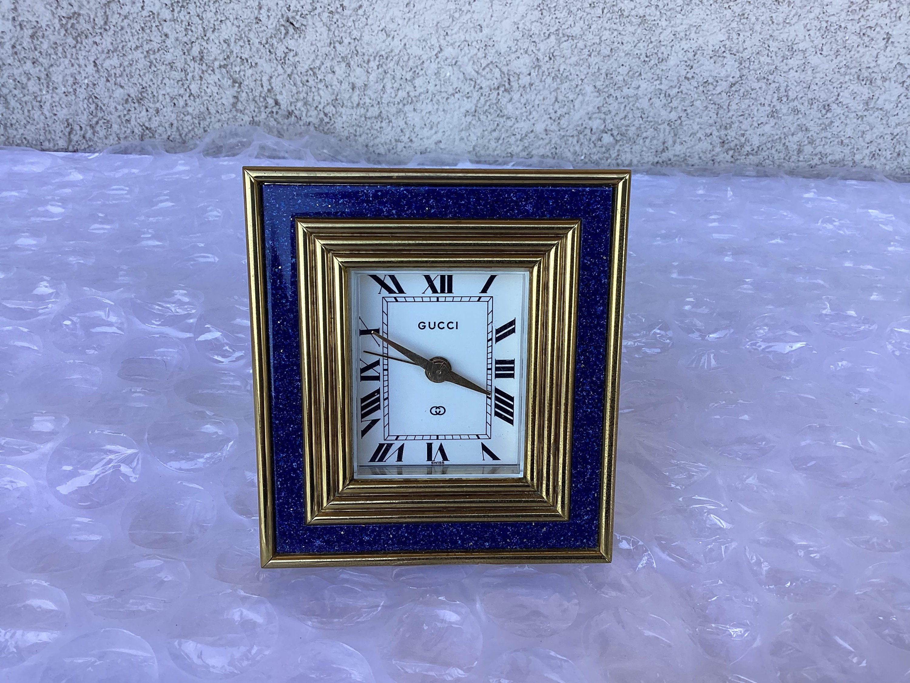 Vintage Gucci Blue Lapis Brass 8 dias Alarma y reloj de mesa Usados En condiciones de segunda mano Etsy Mexico