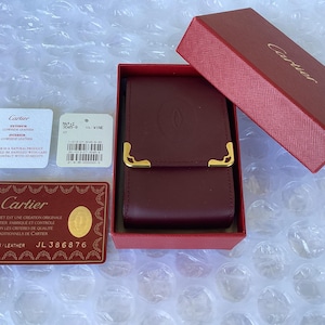 Vintage Cartier Cigarette Leather Case With Original Box Great Preowned Condition
