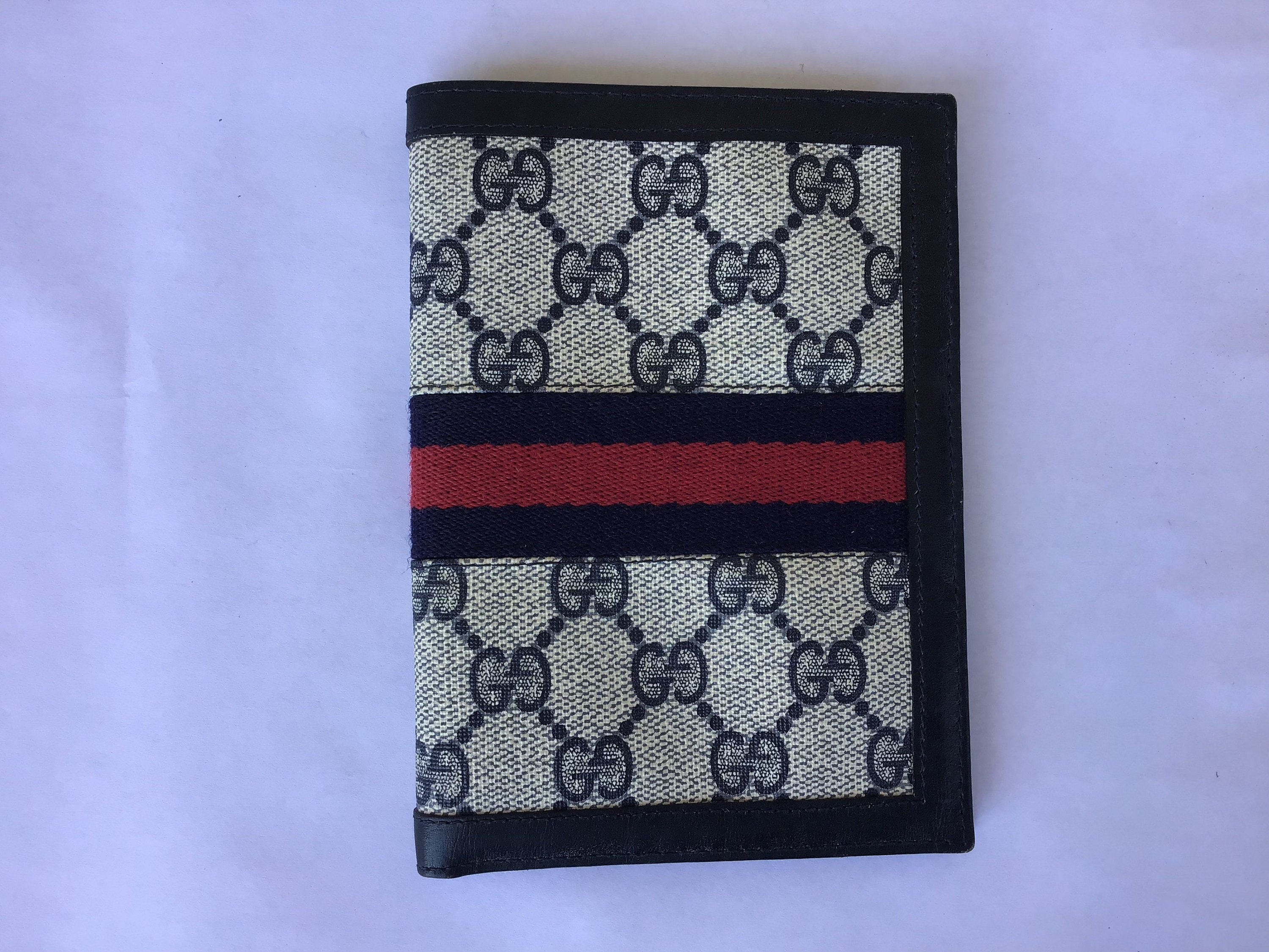 Vintage Gucci Passport Holder/Wallet Unisex Blue Canvas Etsy