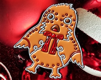 Christmas Gingerbread Porg Pin, Porgs, Enamel Pin, SeeYaEarSoon, TomorrowlandDesign