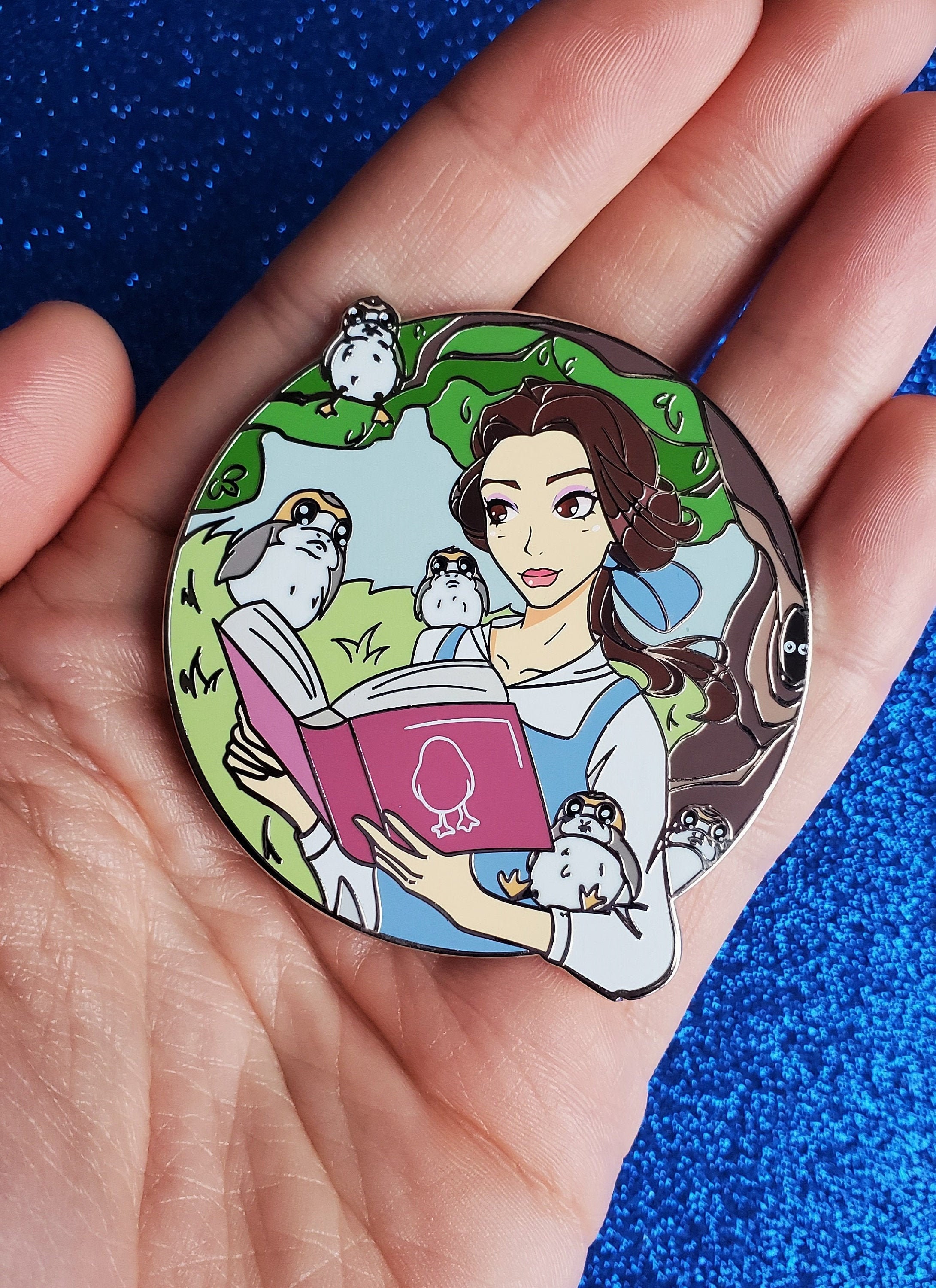 Belle With Porgs Pin Enamel Pin Tomorrowlanddesign | Etsy