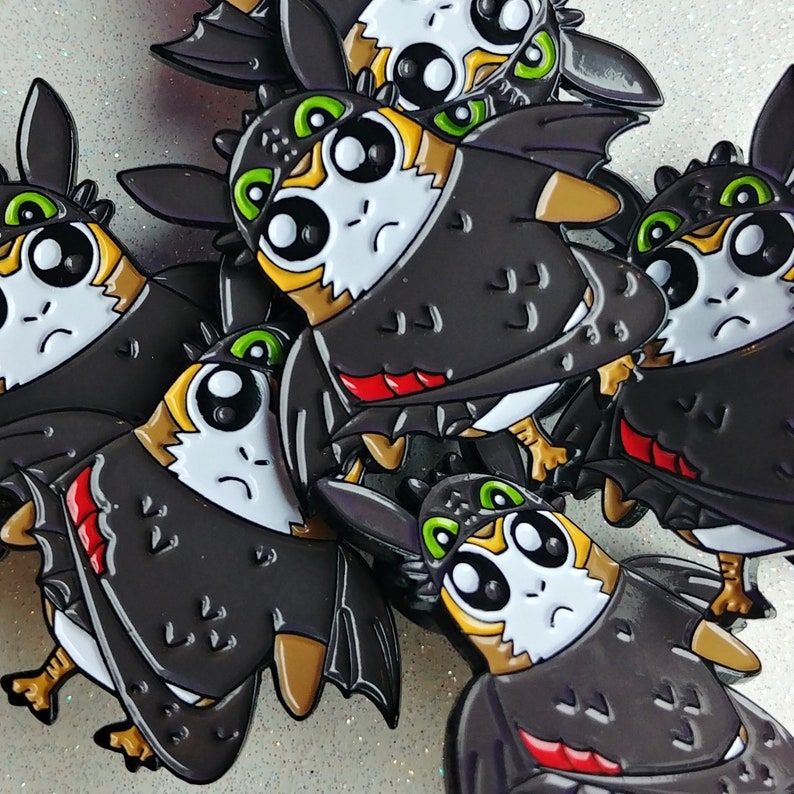 Black Dragon Porg Pin, Enamel Pin, Your Dragon, SeeYaEarSoon, TomorrowlandDesign image 4