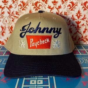 Sombrero de música country western Johnny Paycheck Cash Willie Nelson Waylon Jennings Khaki/Navy