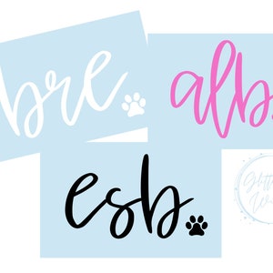 Car Decal with Paw, Puppy Love, Vinyl Monogram, Monogram, Laptop Monogram, Yeti Decal, Vinyl Decal, Personalized Car Decal, Monogram Sticker