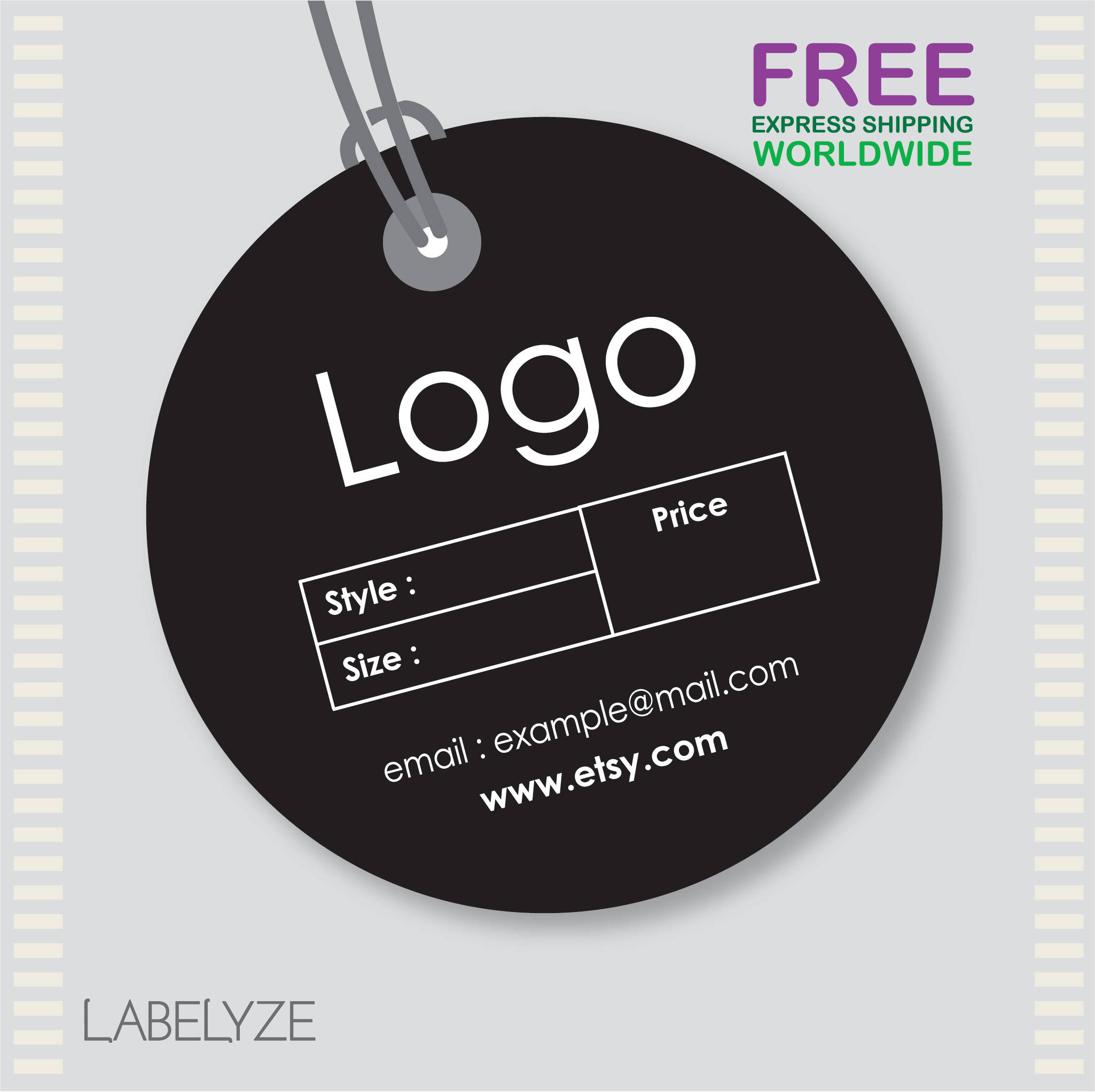 1000 Pcs Round Shape Hang Tags Custom Hang Tags Custom Etsy