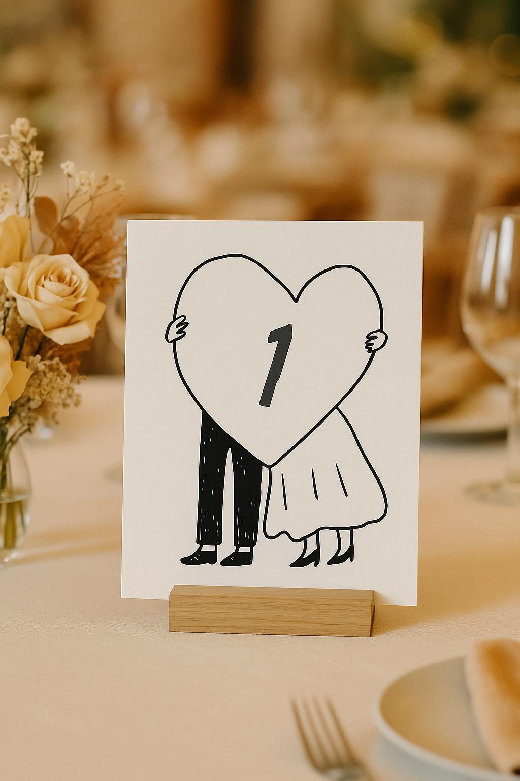 Retro Wedding Table Numbers Printable: Mid-century Modern Reception ...