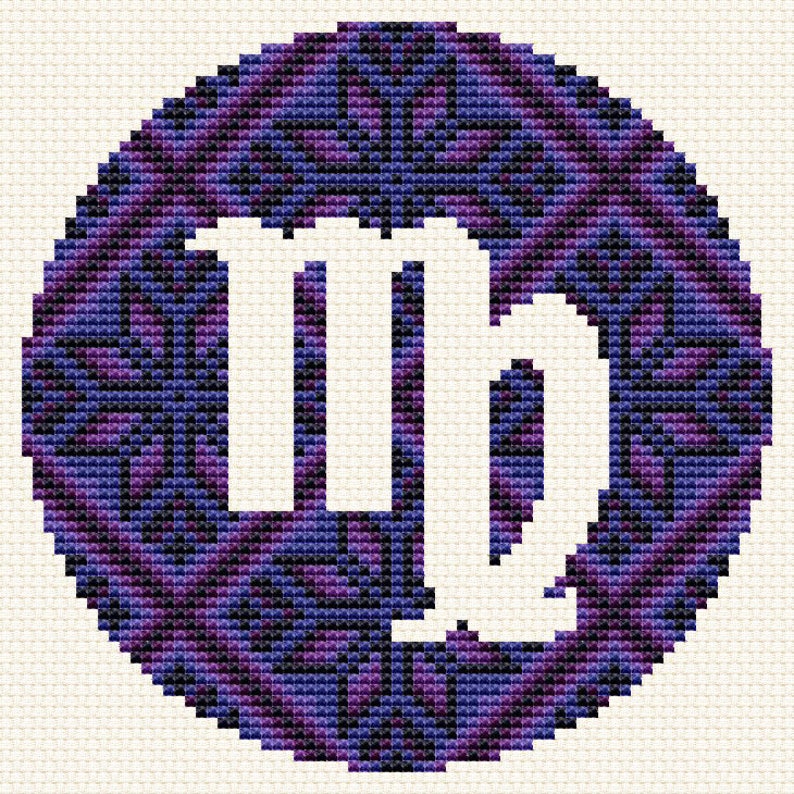 Modern cross stitch pattern Zodiac sign cross stitch Astrology Etsy