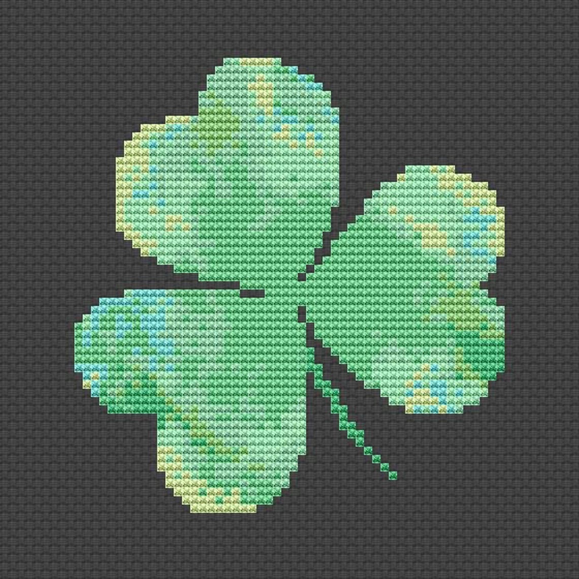 Shamrock Cross Stitch Pattern St Patrick's Day Cross | Etsy