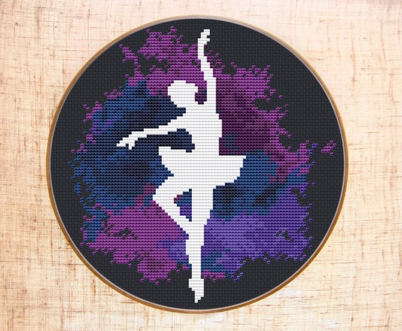 Ballerina Cross Stitch Pattern Modern Cross Stitch Ballet Etsy