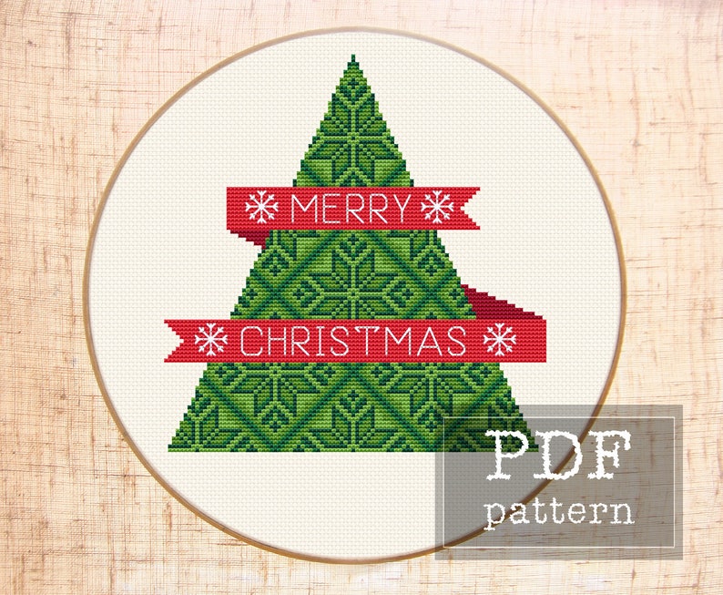 Christmas Cross Stitch Pattern Modern Geometric Cross Stitch Etsy