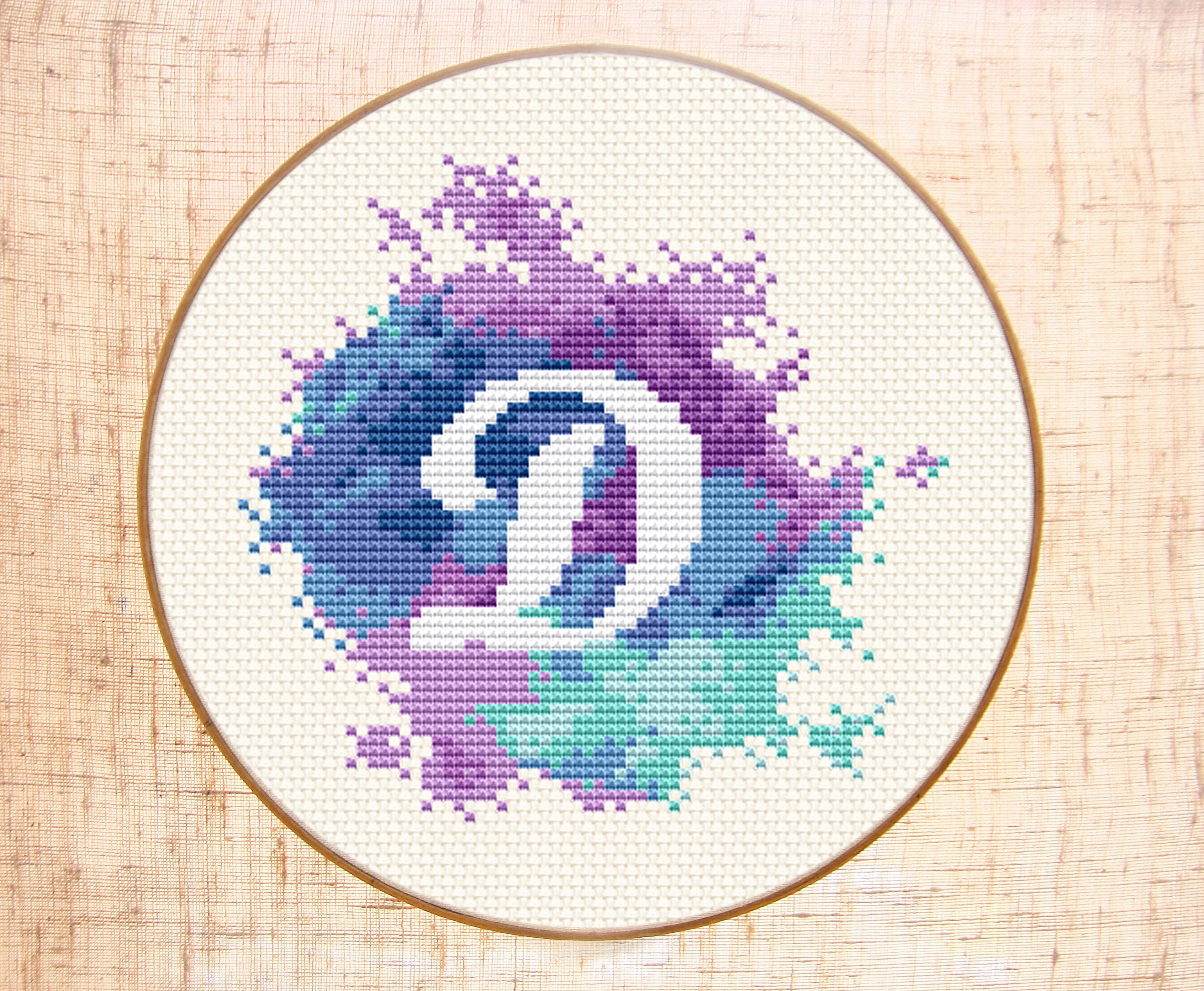 Letter D cross stitch pattern Modern cross stitch Monogram Etsy