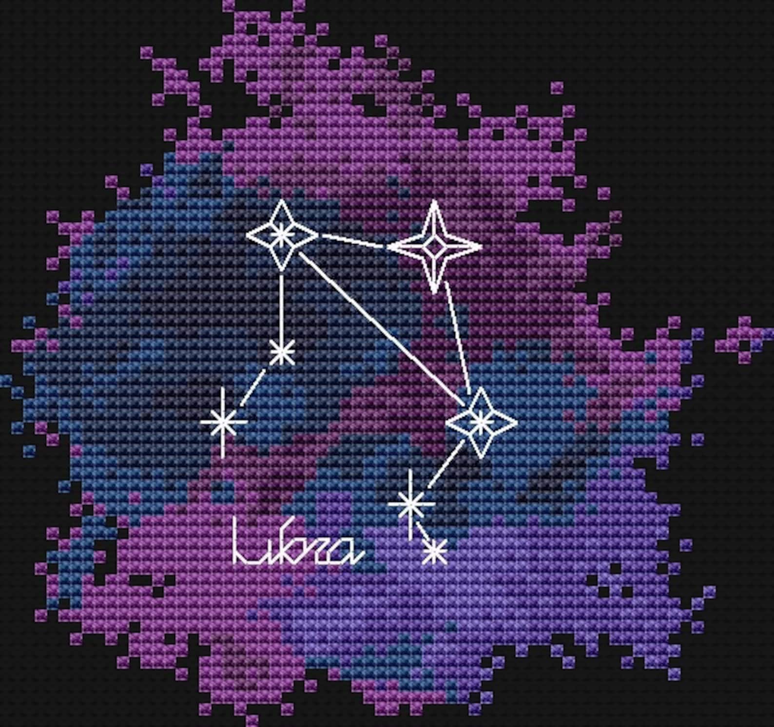 Libra Cross Stitch Pattern Constellation Zodiac Sign Cross Etsy