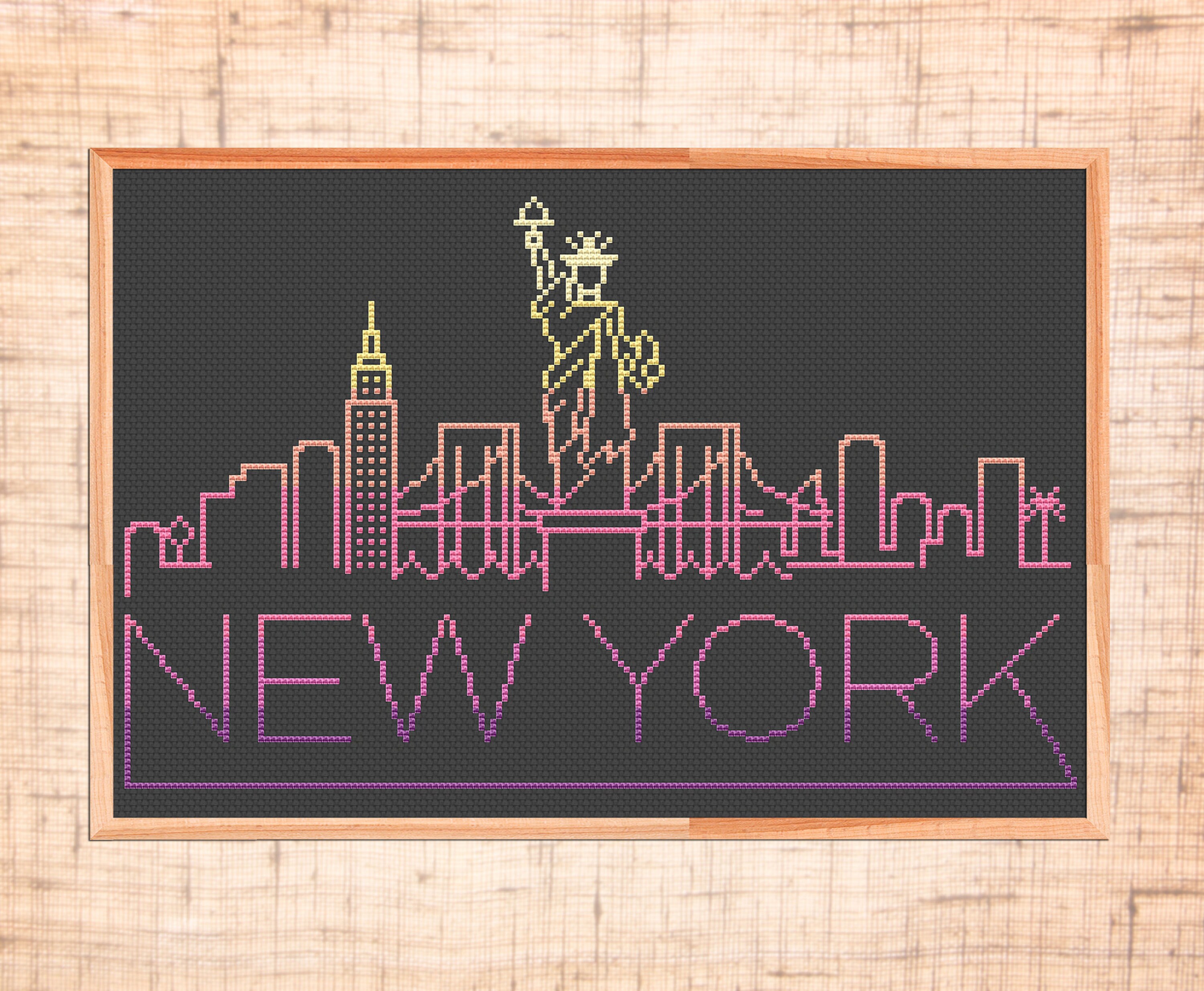 New York Cross Stitch Pattern Modern Cross Stitch City Skyline Etsy