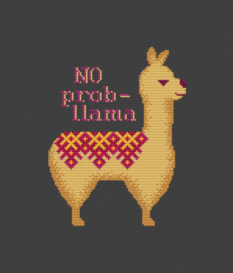 Llama cross stitch pattern Modern cross stitch Alpaca counted | Etsy