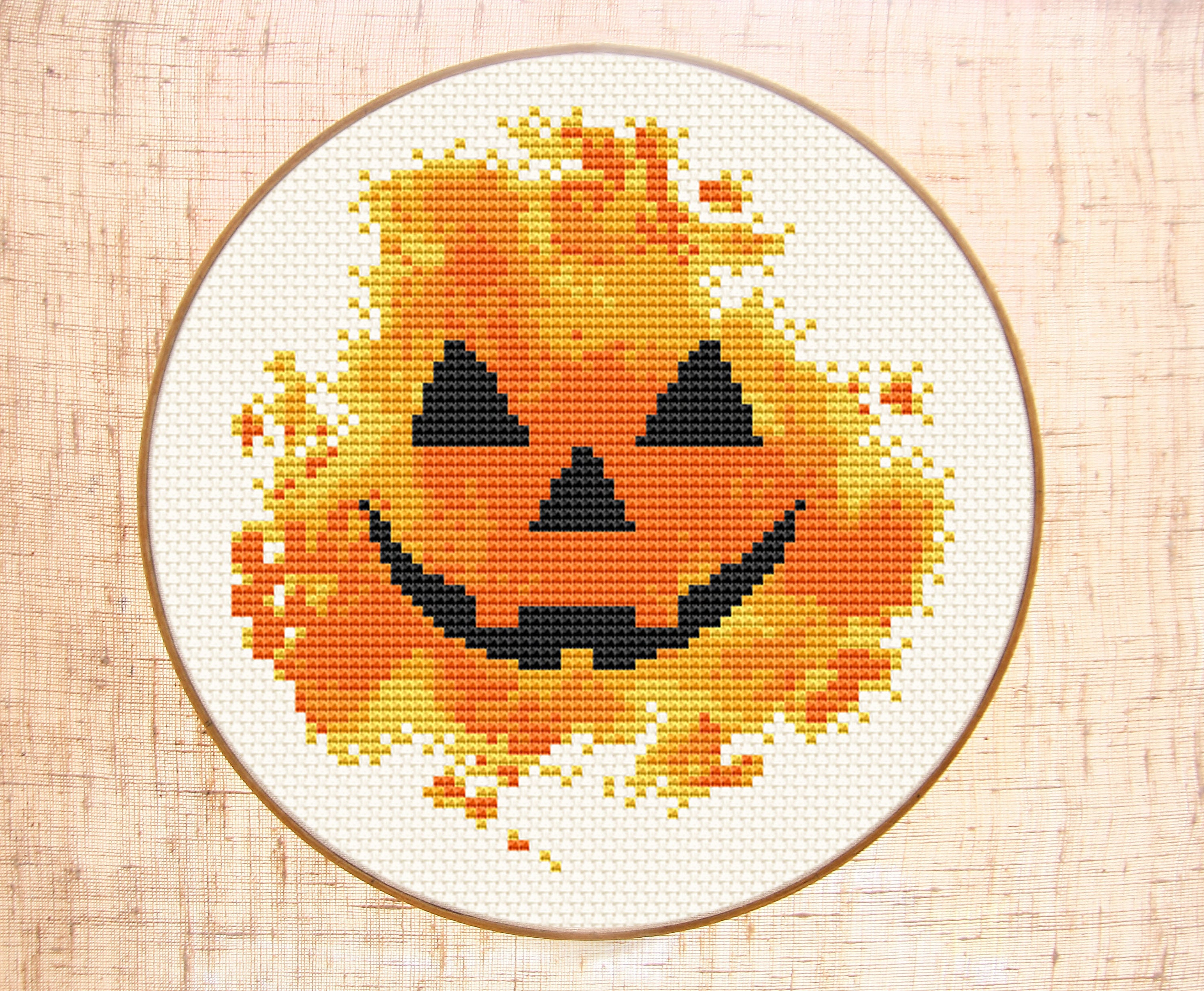 Halloween cross stitch pattern Modern cross stitch Pumpkin Etsy