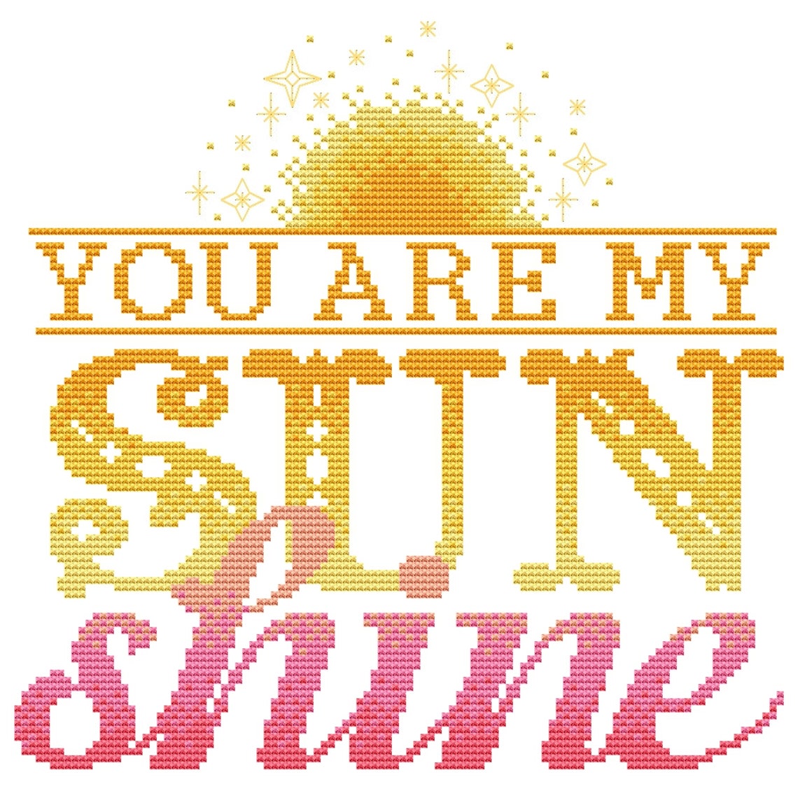 You are my Sunshine cross stitch pattern Baby girl nursery | Etsy
