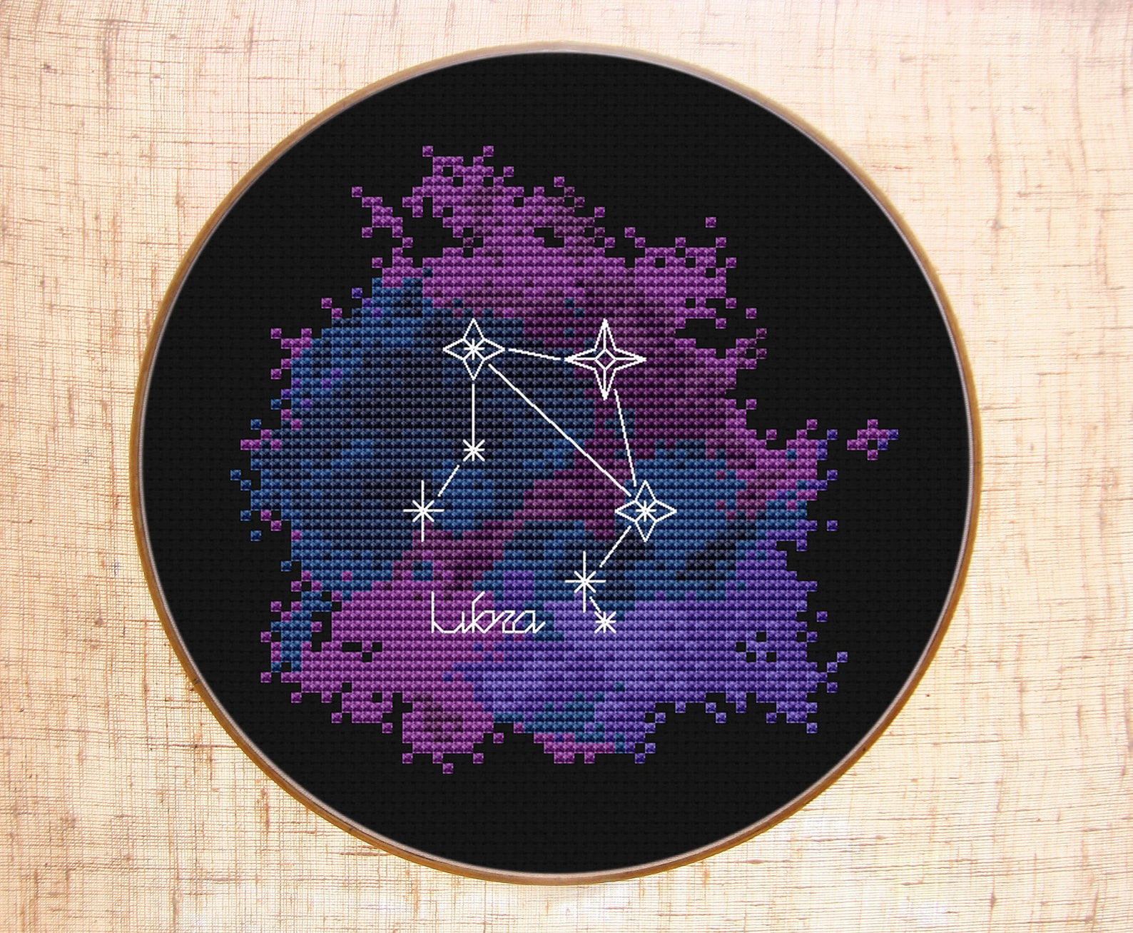 Libra Cross Stitch Pattern Constellation Zodiac Sign Cross Etsy