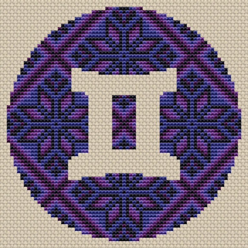 Cross stitch pattern Modern Xmas gift diy Zodiac sign cross stitch Horoscope gift Gemini cross stitch Ukrainian embroidery Nordic decor diy