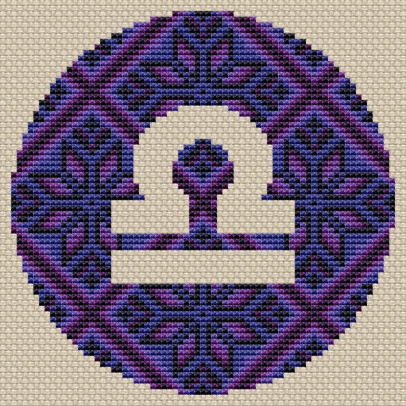 Zodiac sign cross stitch pattern Modern cross stitch Astrology Etsy