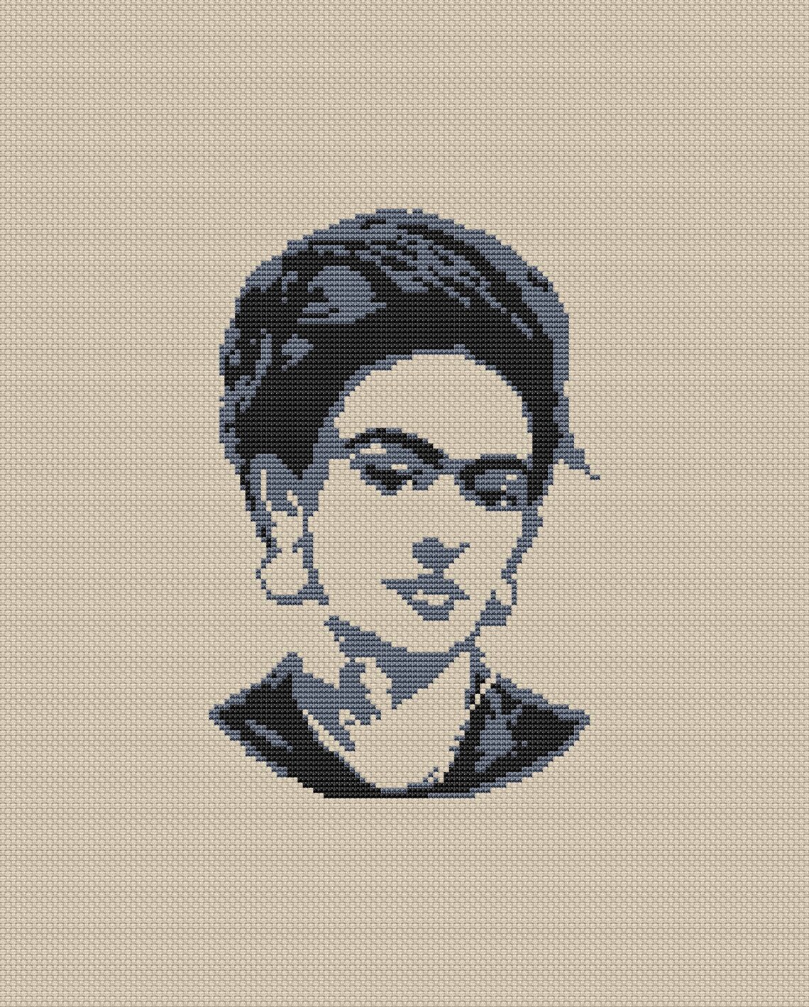 Frida cross stitch pattern Modern embroidery Frida Kahlo cross | Etsy