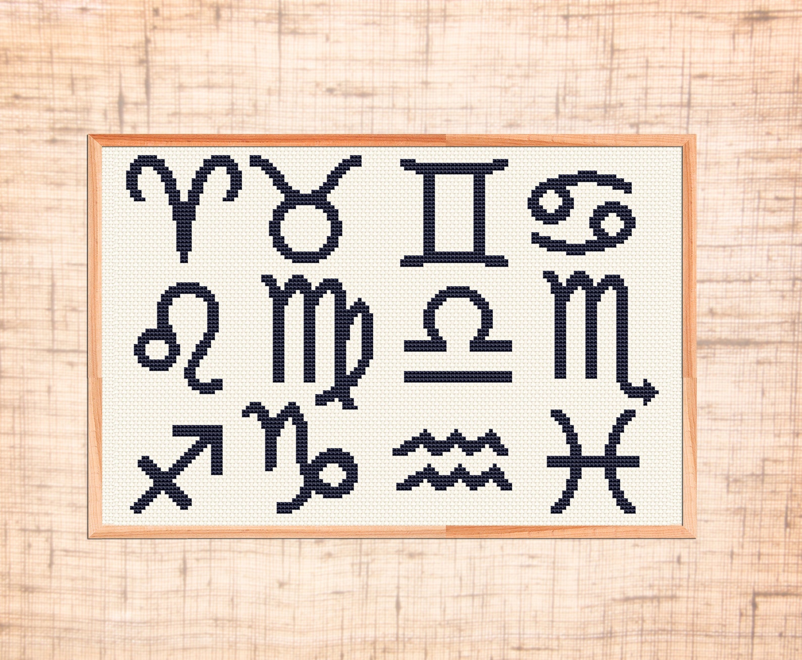 12 Zodiac signs Cross Stitch Pattern Astrology Cross Stitch Etsy