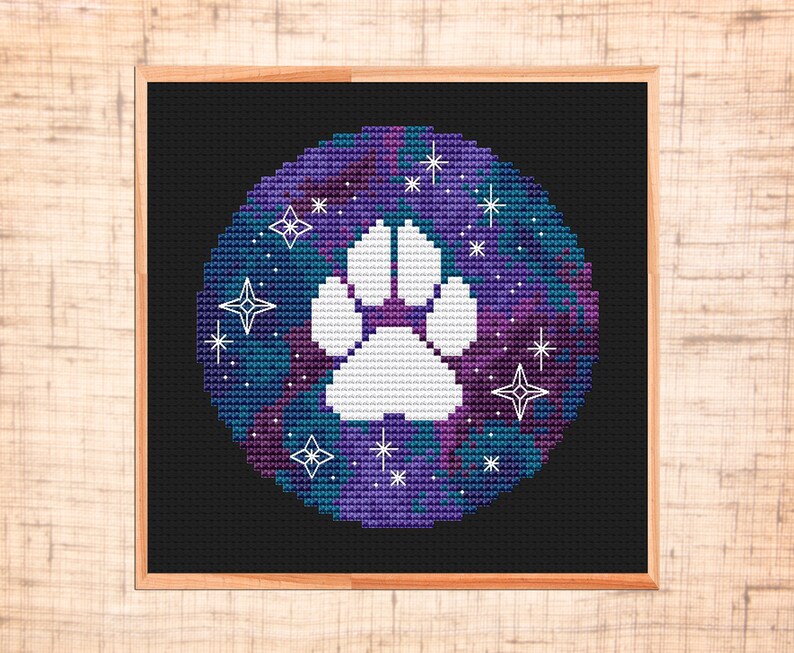 Galaxy Cross Stitch Pattern Modern Cross Stitch Dog Paw Cross Stitch Space Cross Stitch Pet Dog Owner Gift Starry Night Sky Xstitch Hoop Art Weaving Tapestry Craft Supplies Tools Tomtherapy Co Il