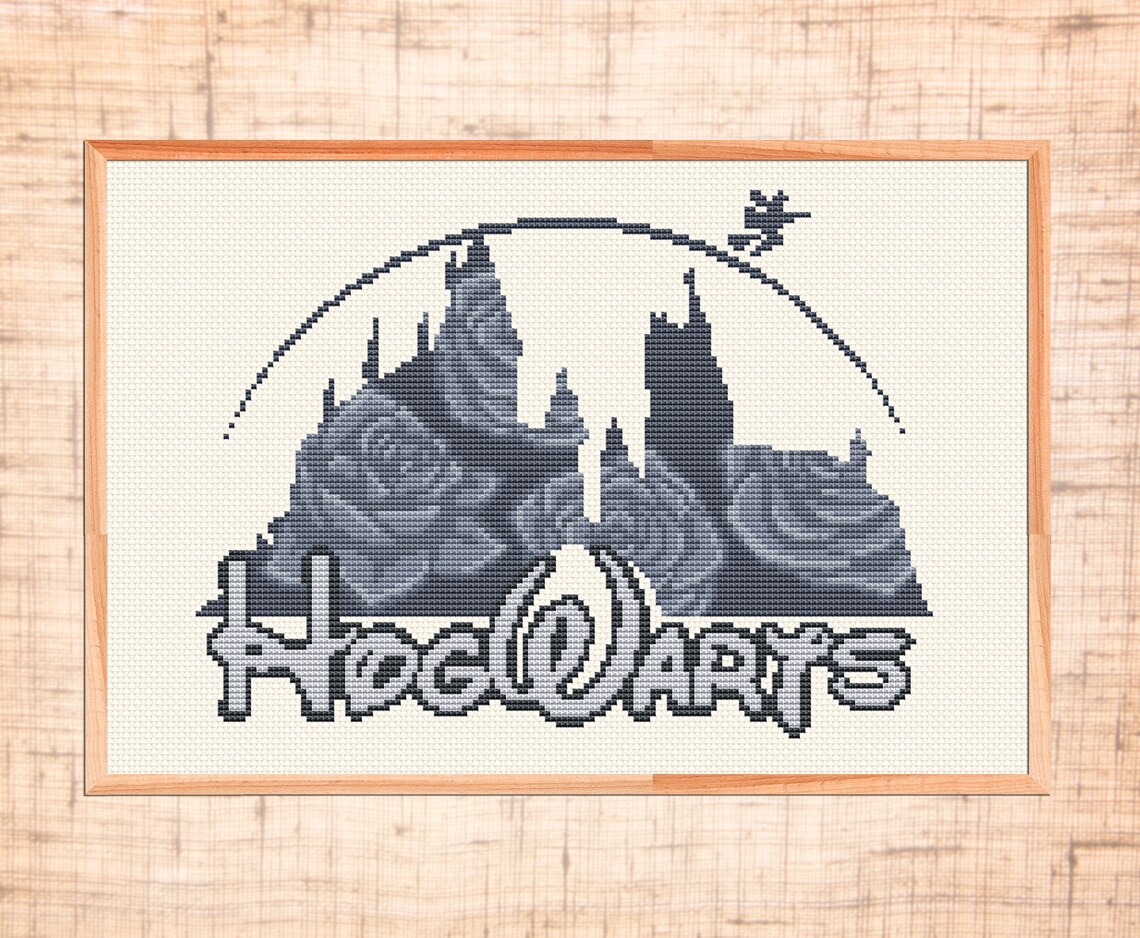 Hogwarts cross stitch pattern Modern cross stitch Disney | Etsy