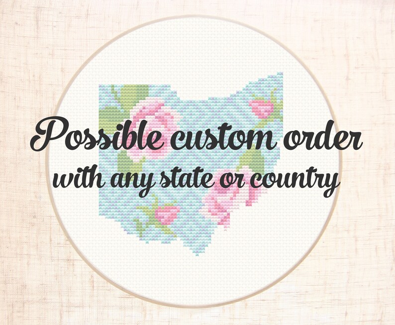 Kentucky cross stitch pattern Modern cross stitch Roses Floral Etsy