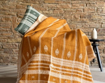 Bhujodi Bliss: Artisanal Blanket | Bedding |Indian wool throw |Shawl | Kutch Culture | Home Decore