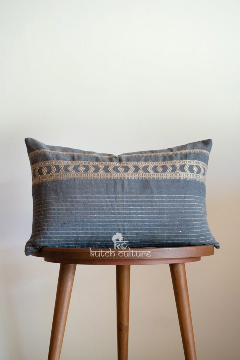 1422 Pure Handloom Khadi With Tussar Silk Pillow Silk Blend Pillow