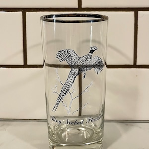 Ring neck Glass Vintage Pheasant Cup
