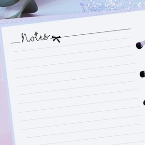 Notes avec police d'écriture manuscrite et intercalaires pour agenda, papier quadrillé || A5, demi-lettre, grand format personnel, compact, personnel, A6, pochette