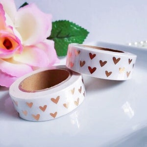 10mx1.5cm Gold foiled hearts washi tape