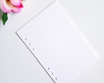 67lb Minimalist White lightweight THIN dividers, general use || Available in A5, Personal Wide, Personal, A6, Pocket