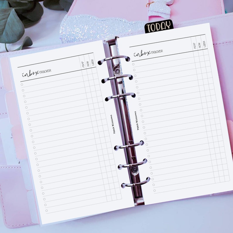 Planner Inbox Insert Inbox Tracker Planner Insert Refills || A5, Half Letter, Personal Wide ...