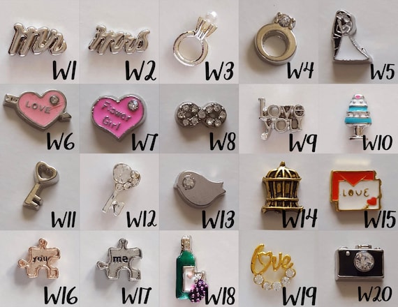 WEDDING FLOATING CHARMS, Floating Charms for Lockets, Flower