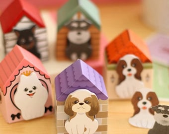 dog sticky notes, puppies, kawaii, cute animals sticky notes memo pads reminider school supplies bullet journal, house