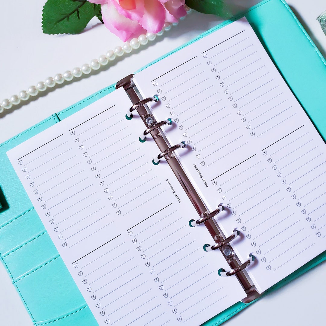 4 Quadrant to Do List With Heart Check Box Planner Inserts || A5, Half ...