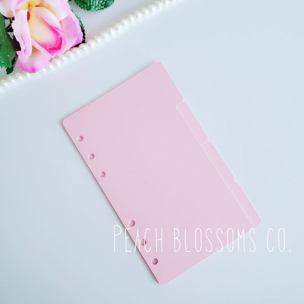 105lb Blush Pink Metallic Pearlescent Shimmer HEAVY planner dividers || Available in A5, Personal Wide, Compact, Personal, A6, Pocket