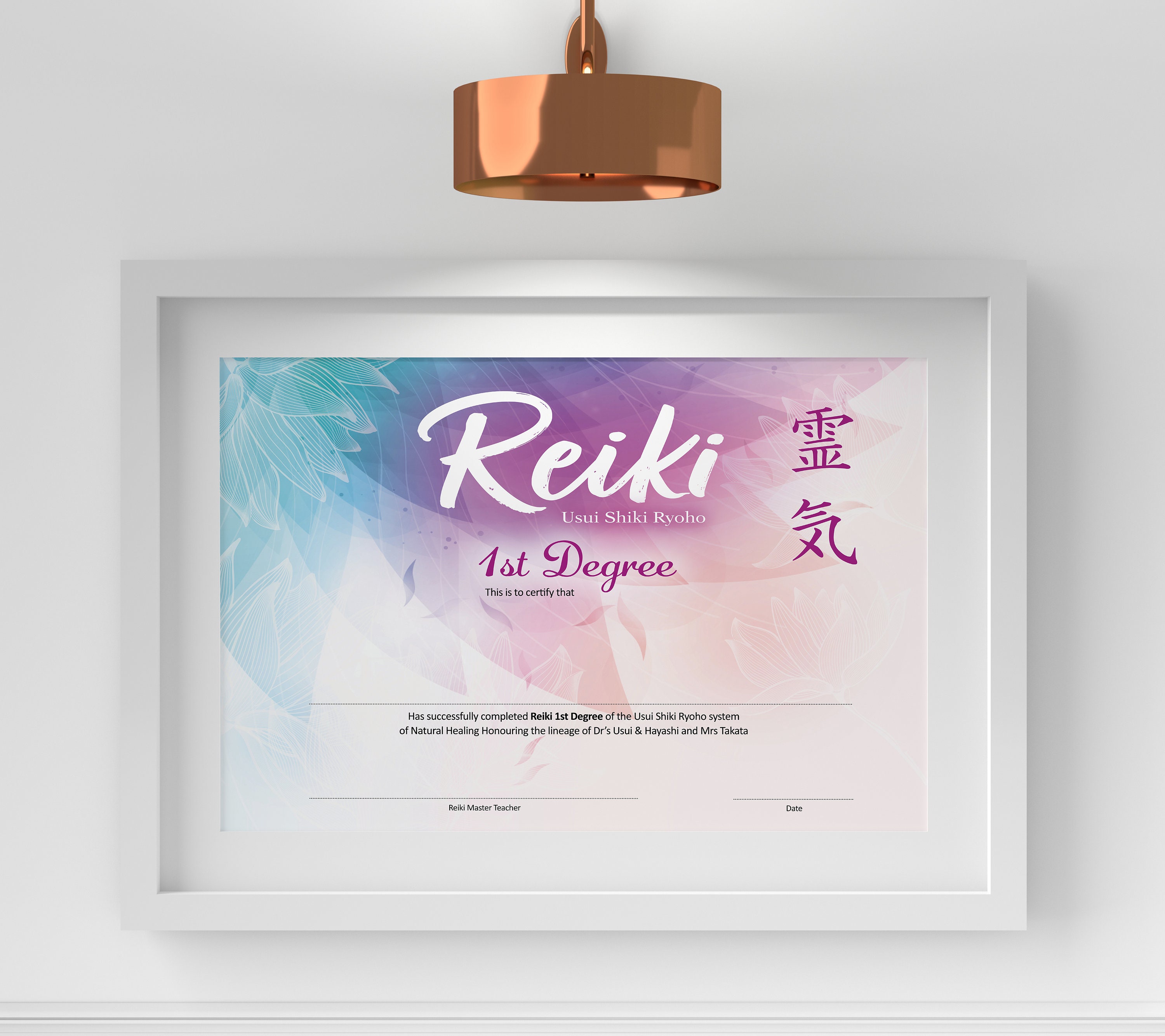 Reiki 1 Attunement Certificate | Etsy UK