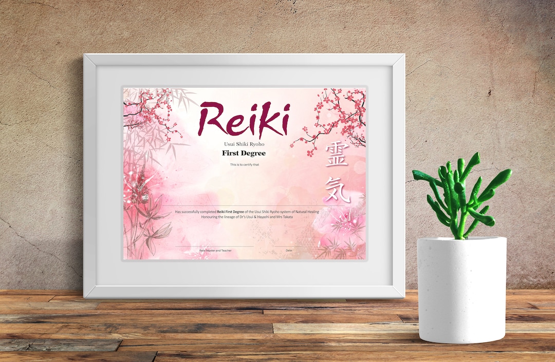 Reiki One Attunement Certificate, Printable Reiki 1 Certificate of ...