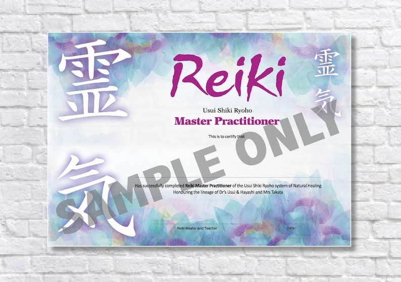 Reiki Master Practitioner A4 Certificate - Etsy