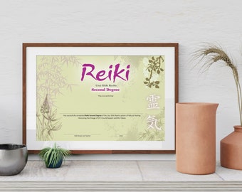Professional Designed Reiki Certificate - Levels II, Reiki Certificate Template, Reiki Certificate Printable, Reiki Business