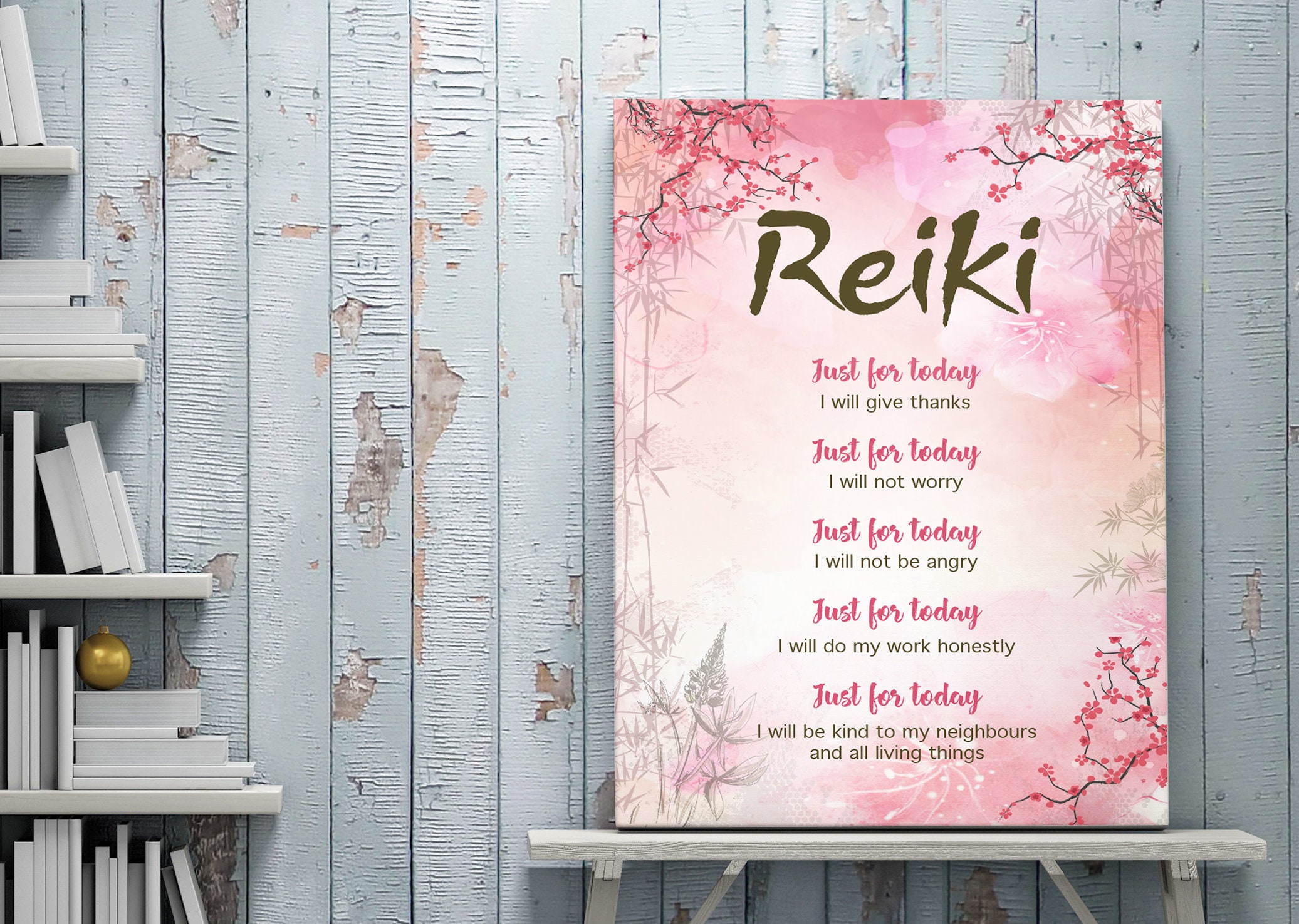 Reiki 5 Principles Poster Etsy