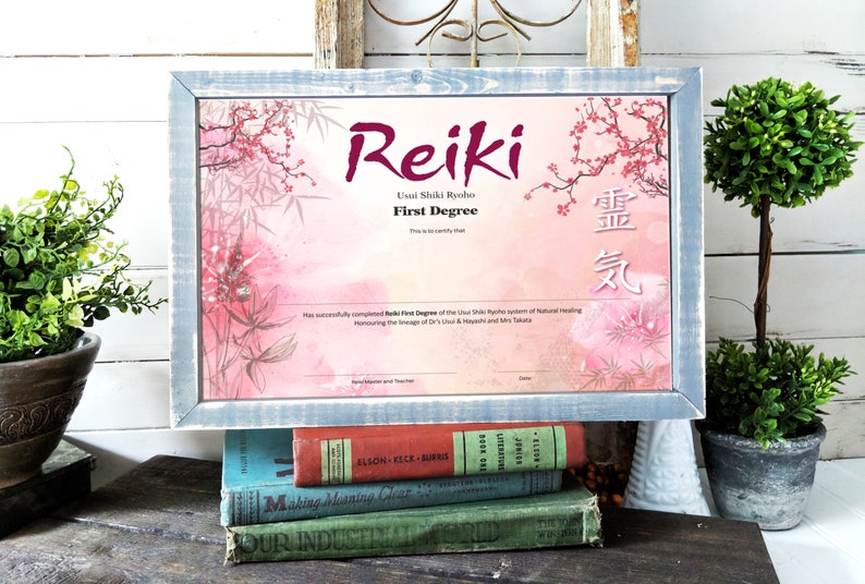 Reiki One Attunement Certificate, Printable Reiki 1 Certificate of ...