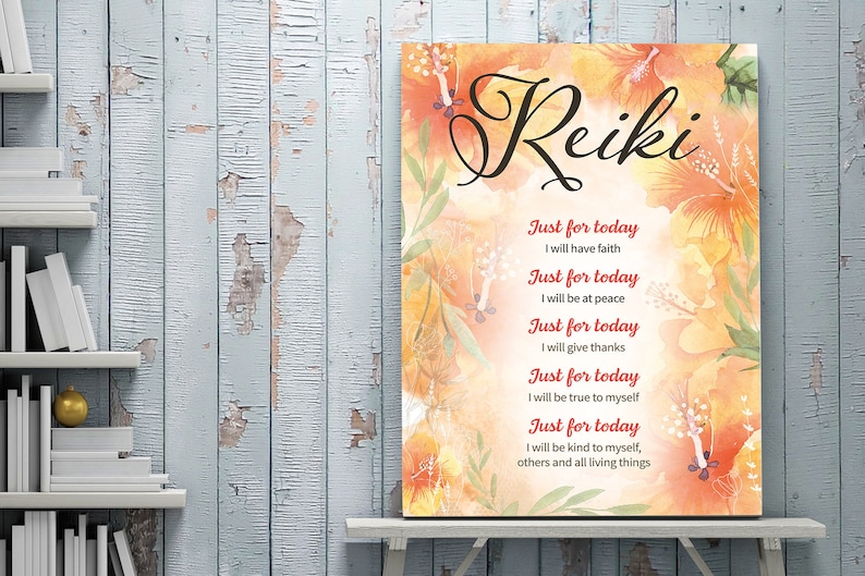 Reiki Five Principles Printable Poster – Healing Wall Art for Home or ...