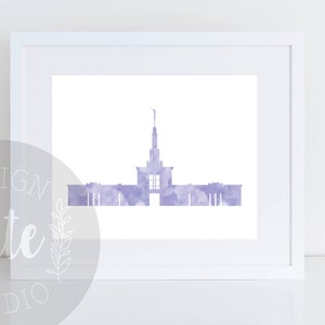 Denver Colorado LDS Temple Printable Art Instant Download Watercolor Print- LAVENDER