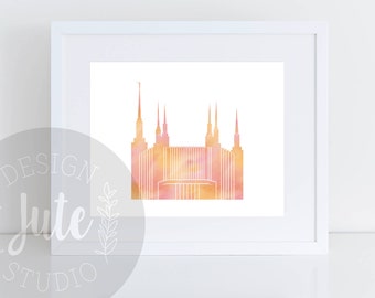 Dc Temple Watercolor - Etsy
